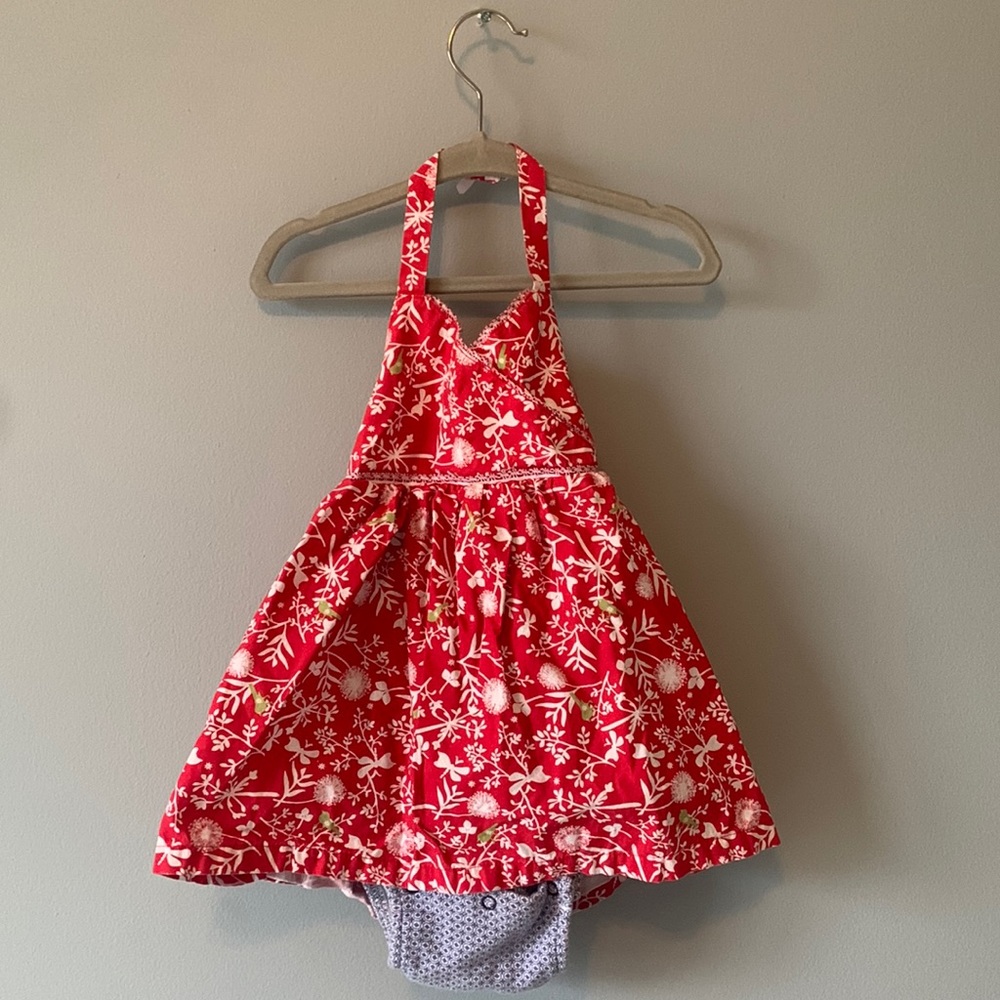 💯 cotton halter neck dress with onesie snaps